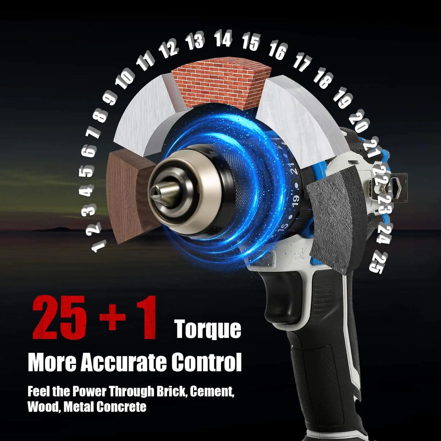 Taladro Atornillador Eléctrico Inalámbrico / Taladro de Impacto 3 en 1.