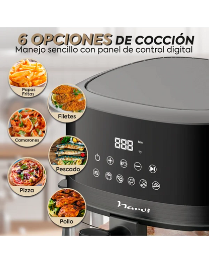 Freidora de Aire NARVI NF30, Capacidad 4.5L, Potencia 1500W, Cocción 360°.