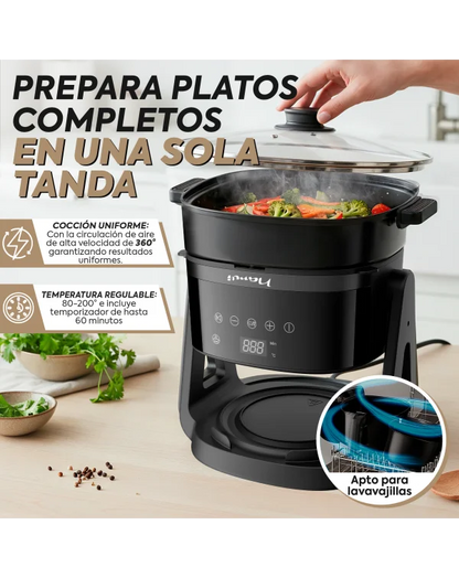 Freidora de Aire NARVI NF30, Capacidad 4.5L, Potencia 1500W, Cocción 360°.