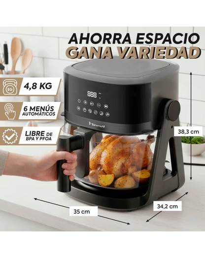 Freidora de Aire NARVI NF30, Capacidad 4.5L, Potencia 1500W, Cocción 360°.