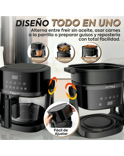 Freidora de Aire NARVI NF30, Capacidad 4.5L, Potencia 1500W, Cocción 360°.