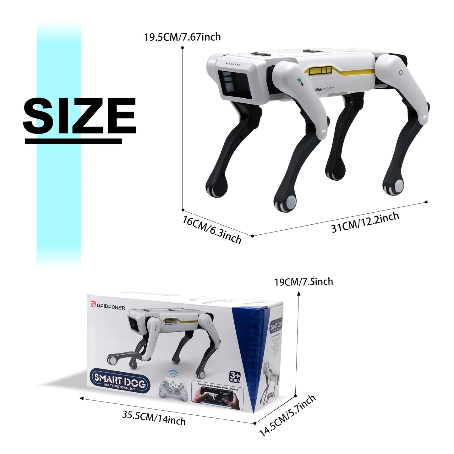 Perro Robot inteligente RC / Control remoto Por IA.