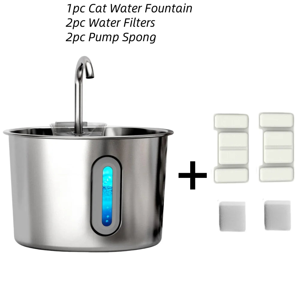 Fuente de agua automática 2,2 Lt / Acero inoxidable