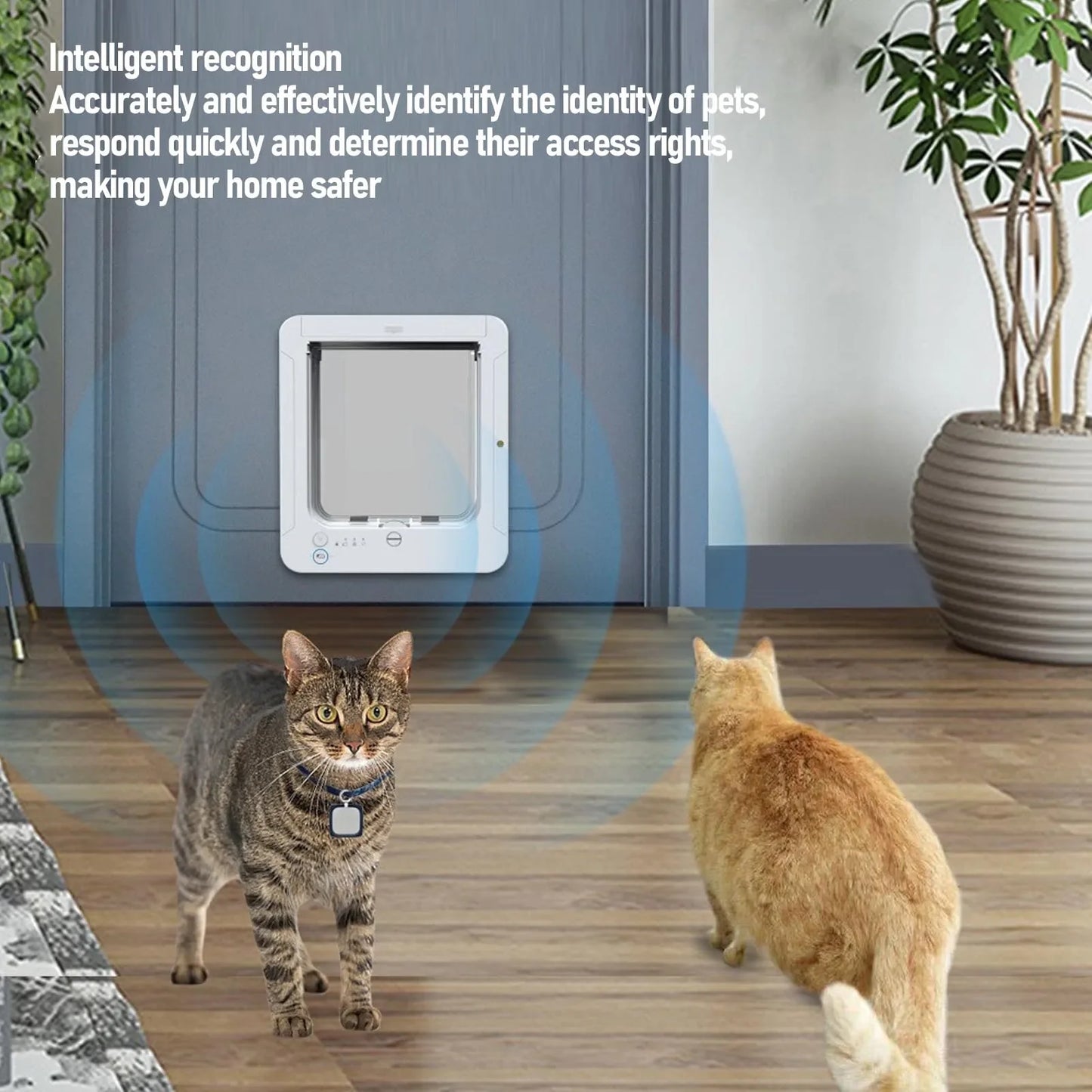 Puerta Inteligente para Gatos con Collar, Detección Automática / Activación por Collar.