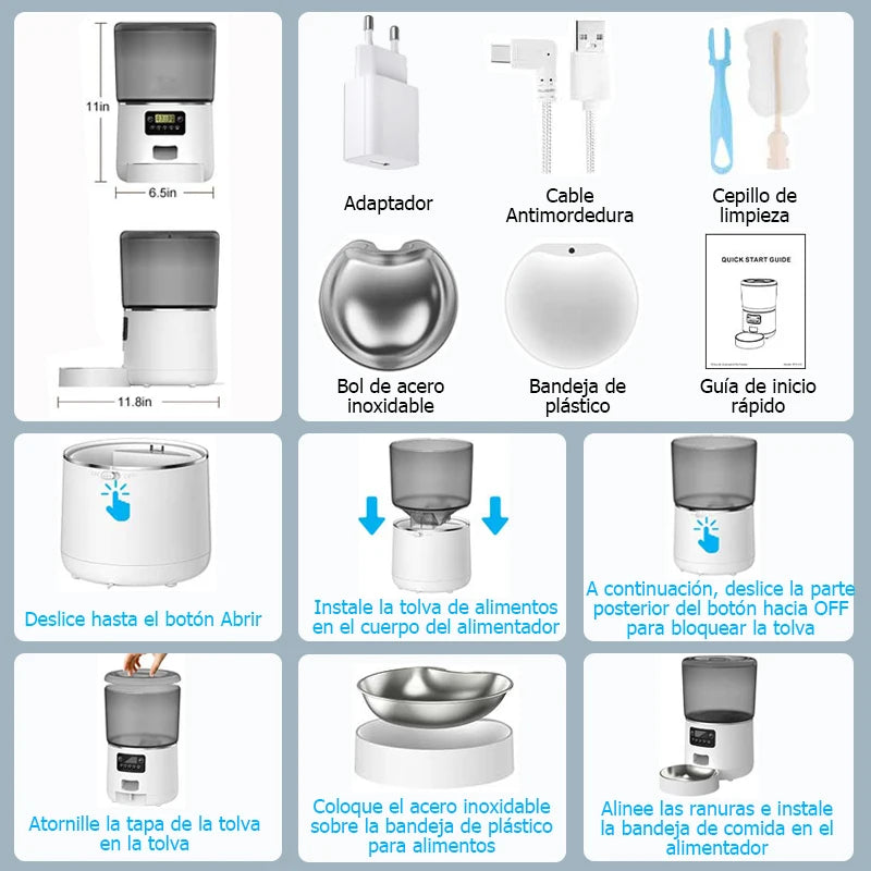 Comedero automático para mascotas de 4 Lts.