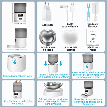 Comedero automático para mascotas de 4 Lts.