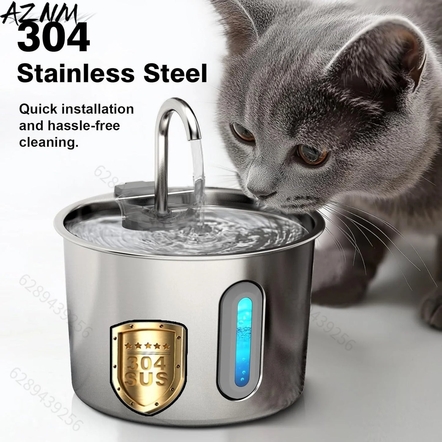 Fuente de agua automática 2,2 Lt / Acero inoxidable