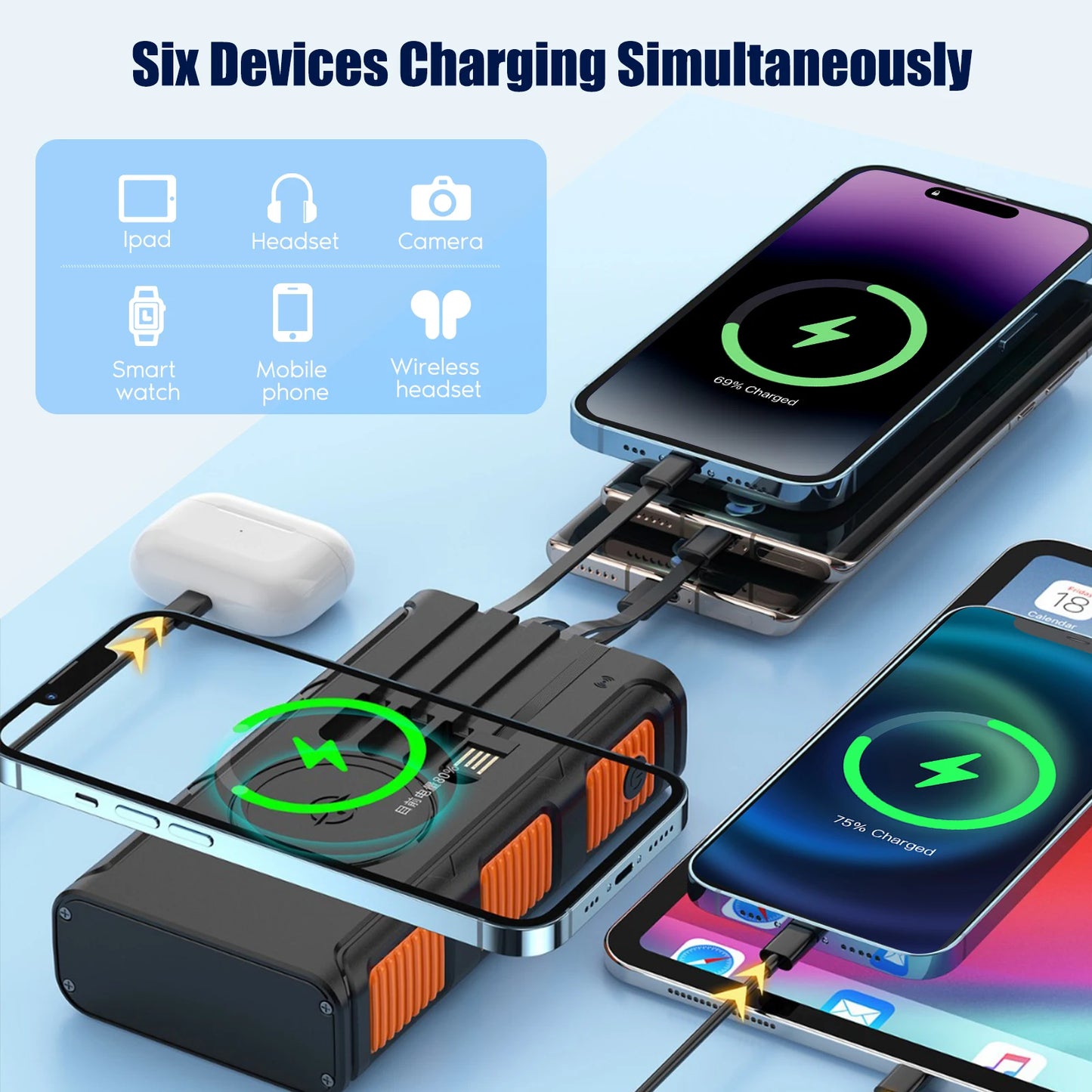 Power Bank 30000mAh Portable / Panel Solar.