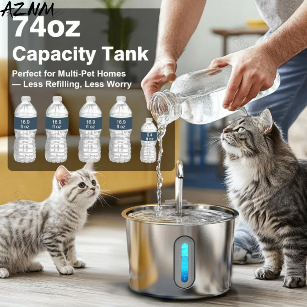 Fuente de agua automática 2,2 Lt / Acero inoxidable