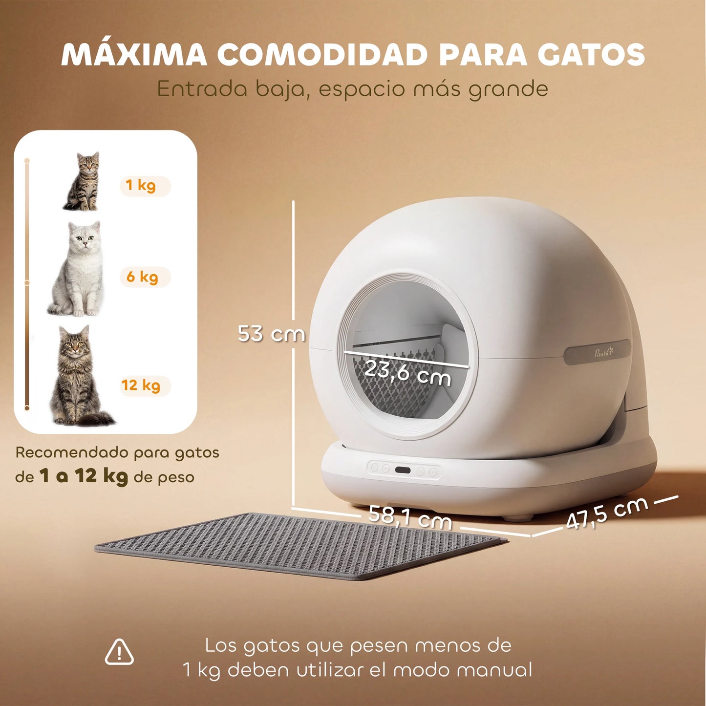 Pawhut / Caja de Arena Auto limpiante automática para Gatos