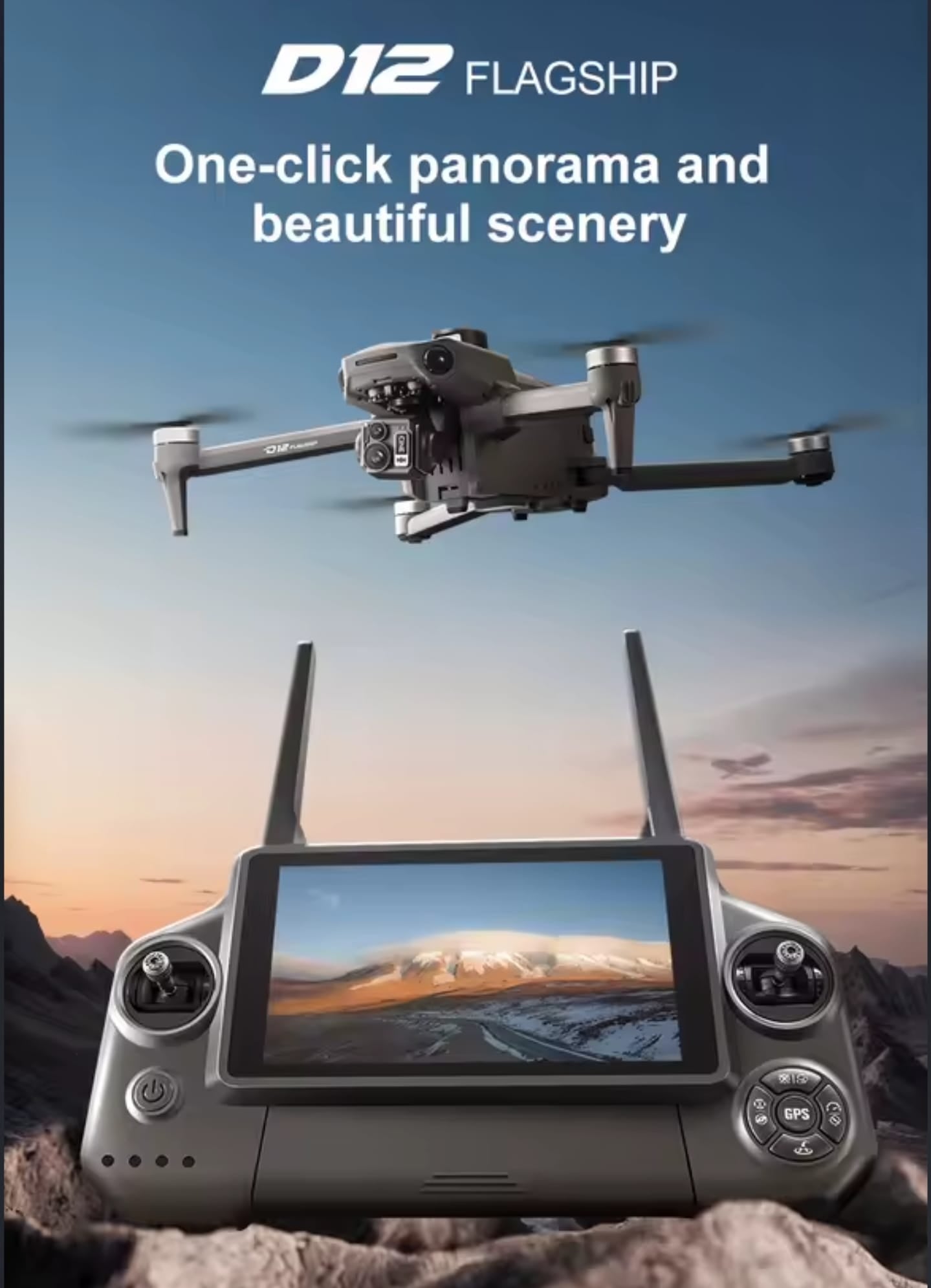 Dron D12 (Profesional) Cámara HD, 8K, FPV, GPS, Dron, RC.