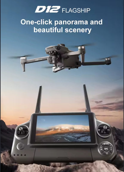 Dron D12 (Profesional) Cámara HD, 8K, FPV, GPS, Dron, RC.